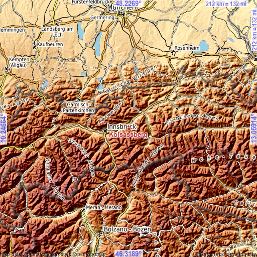 Topographic map of Kolsassberg