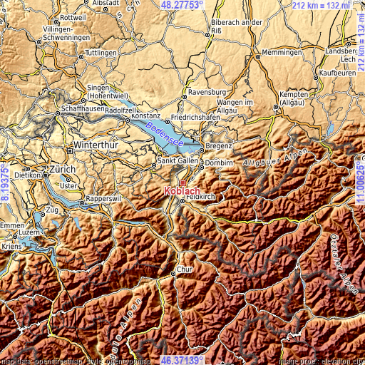 Topographic map of Koblach