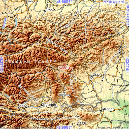 Topographic map of Kobenz