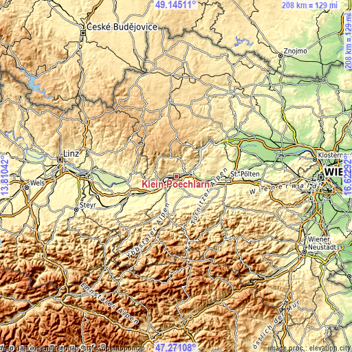 Topographic map of Klein-Pöchlarn