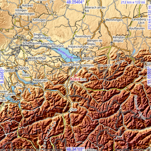 Topographic map of Klaus