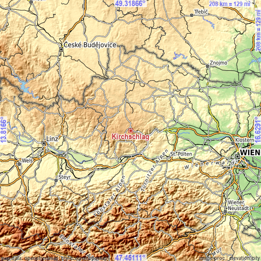 Topographic map of Kirchschlag