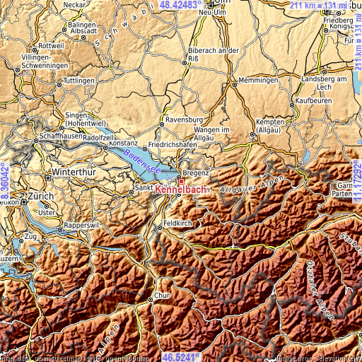 Topographic map of Kennelbach
