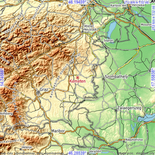 Topographic map of Kemeten