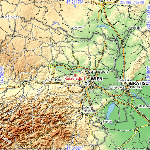 Topographic map of Katzelsdorf