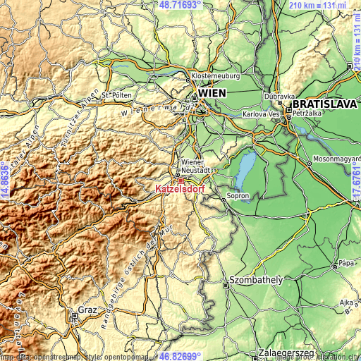 Topographic map of Katzelsdorf