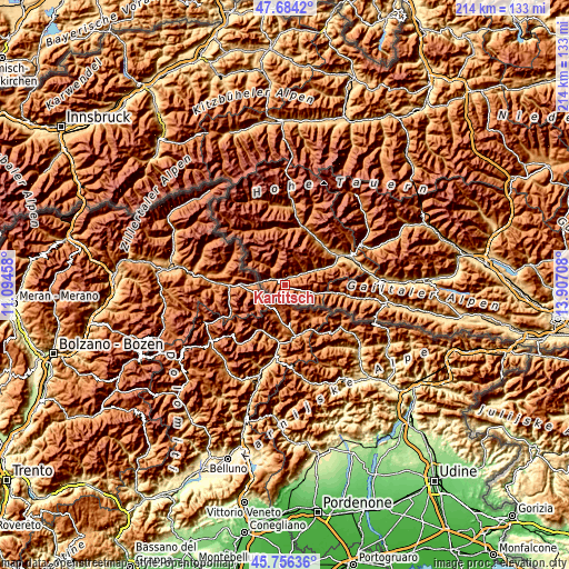 Topographic map of Kartitsch