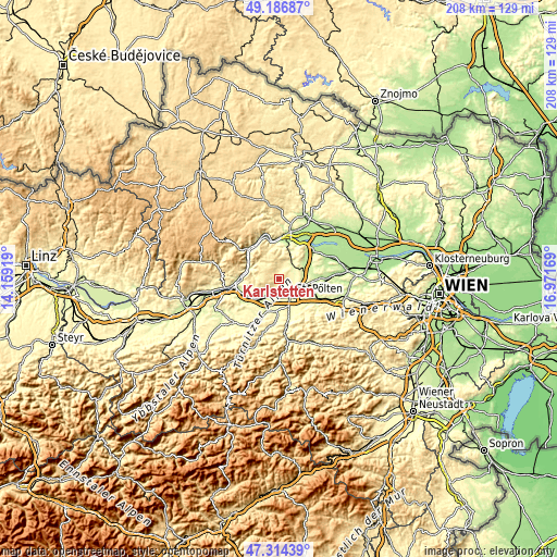 Topographic map of Karlstetten