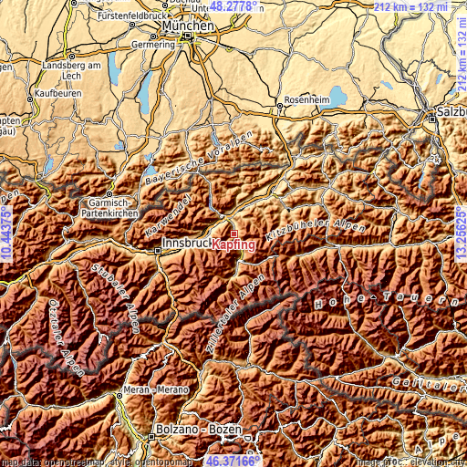 Topographic map of Kapfing