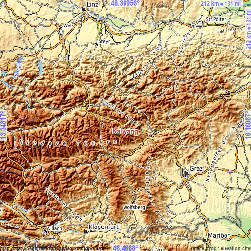 Topographic map of Kalwang