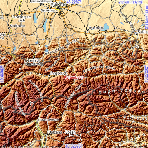 Topographic map of Kaltenbach