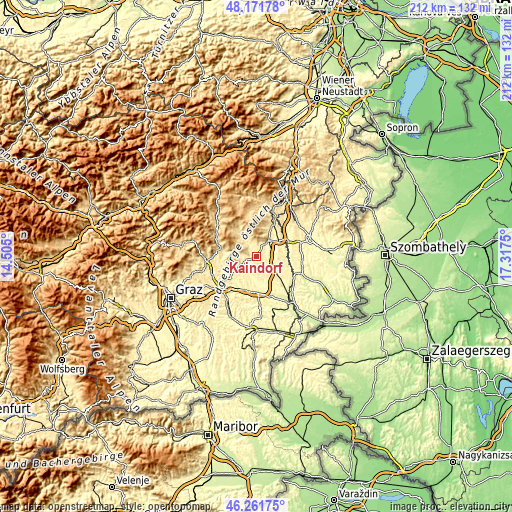 Topographic map of Kaindorf