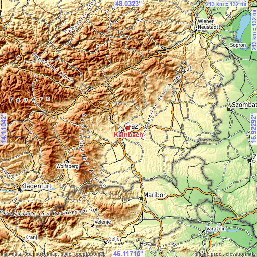 Topographic map of Kainbach