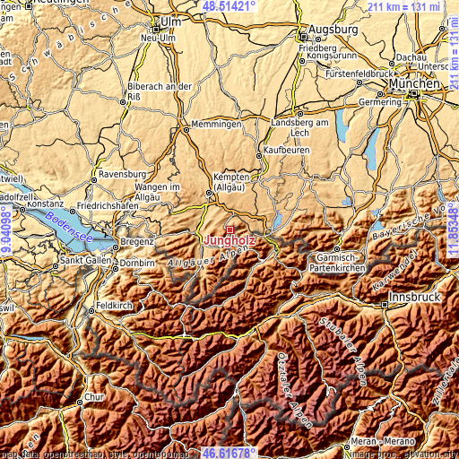 Topographic map of Jungholz