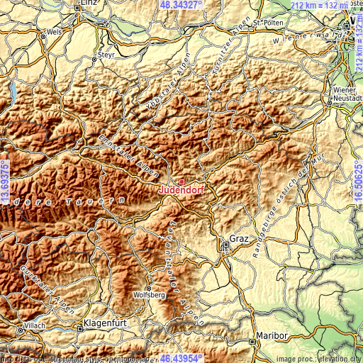 Topographic map of Judendorf