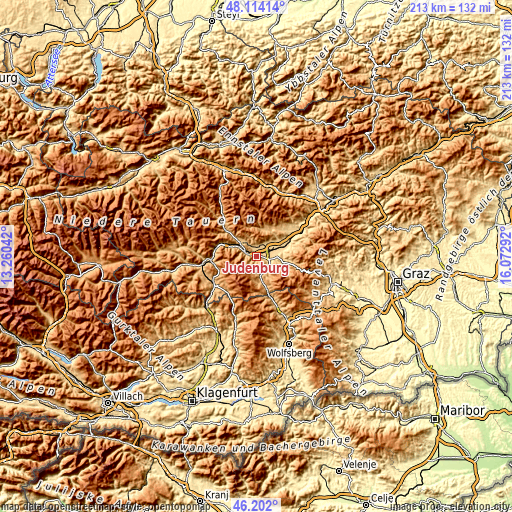 Topographic map of Judenburg