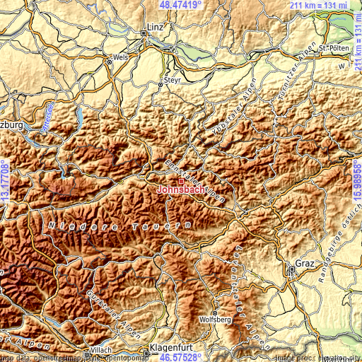 Topographic map of Johnsbach