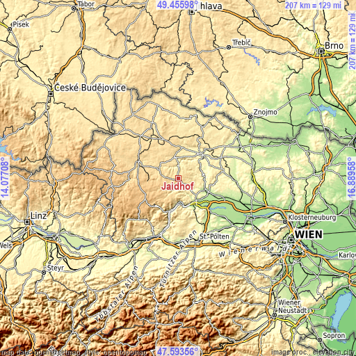 Topographic map of Jaidhof