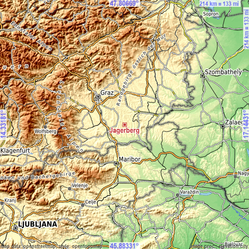 Topographic map of Jagerberg