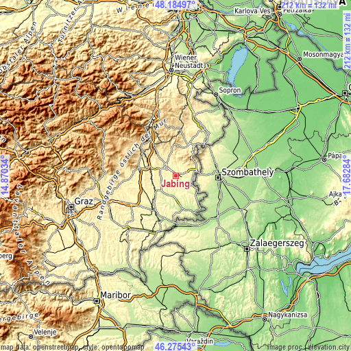 Topographic map of Jabing