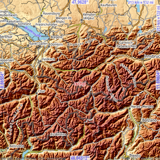 Topographic map of Ischgl