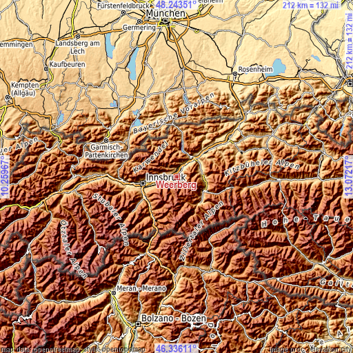 Topographic map of Weerberg