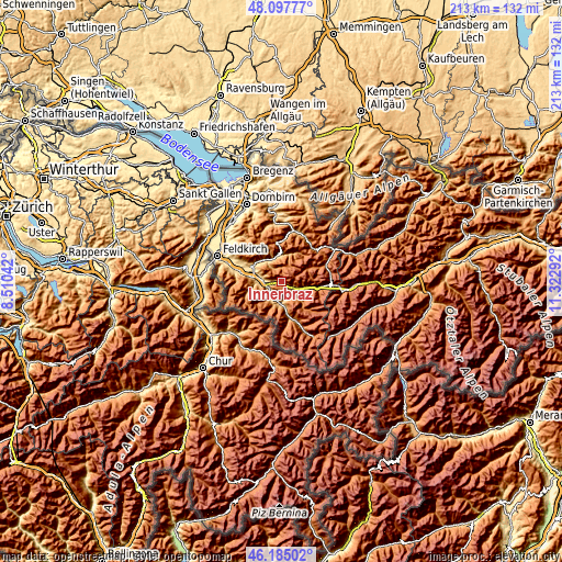 Topographic map of Innerbraz