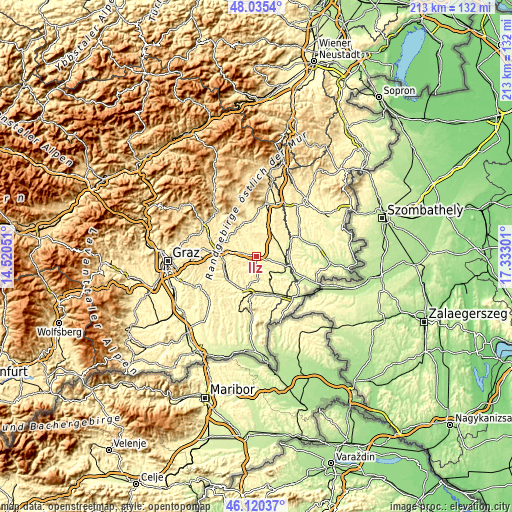 Topographic map of Ilz