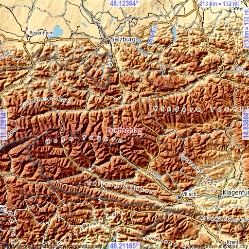 Topographic map of Hüttschlag