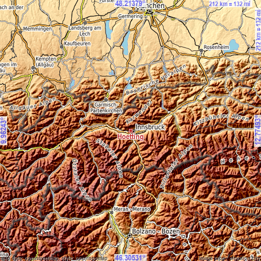 Topographic map of Hötting