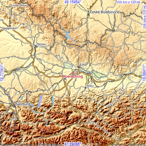 Topographic map of Hörsching
