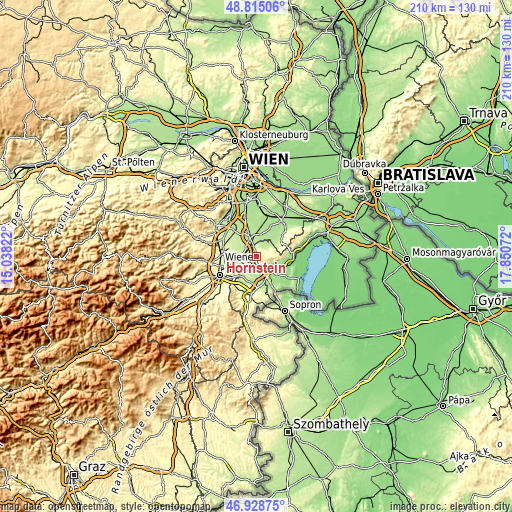 Topographic map of Hornstein