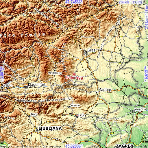 Topographic map of Hollenegg