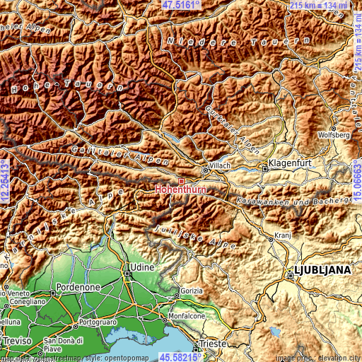 Topographic map of Hohenthurn