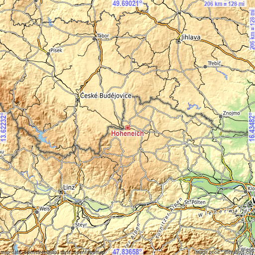 Topographic map of Hoheneich