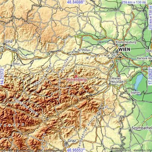 Topographic map of Hohenberg