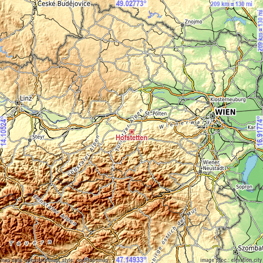 Topographic map of Hofstetten