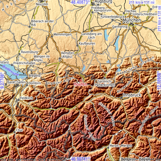 Topographic map of Höfen