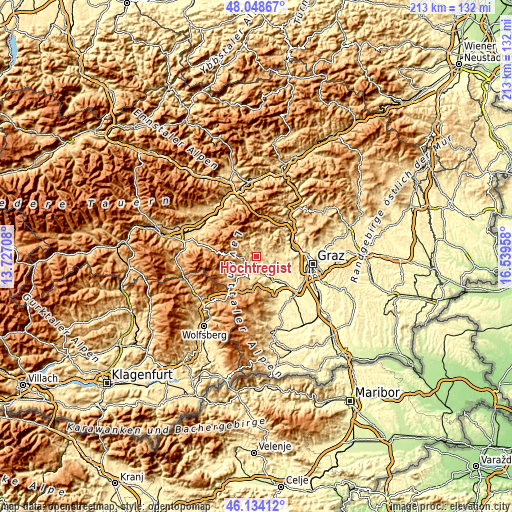 Topographic map of Hochtregist