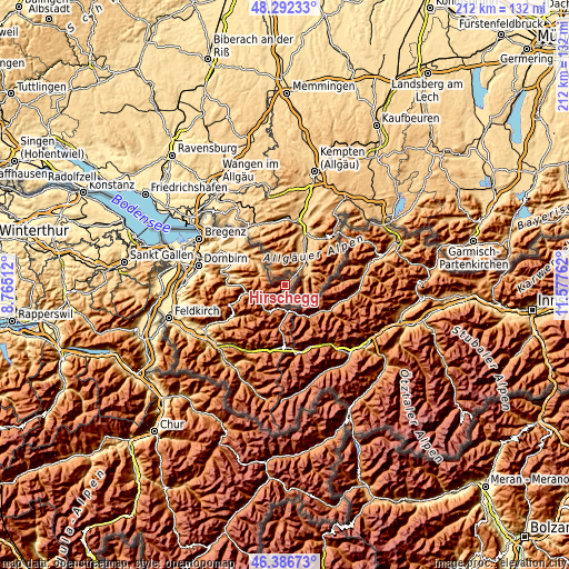 Topographic map of Hirschegg