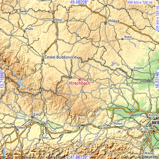 Topographic map of Hirschbach