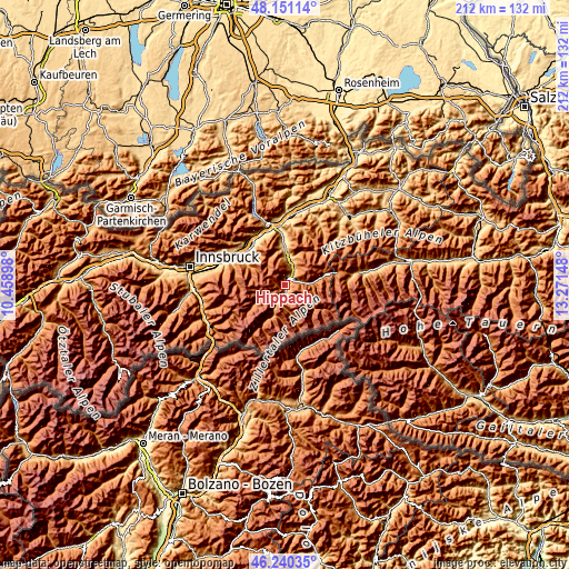 Topographic map of Hippach