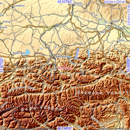 Topographic map of Hintersee