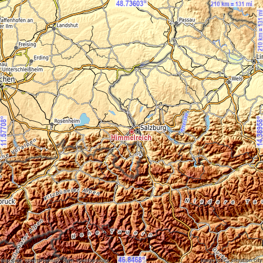 Topographic map of Himmelreich