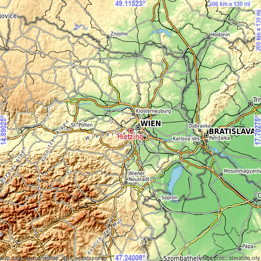 Topographic map of Hietzing