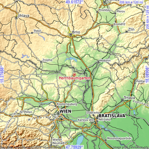 Topographic map of Herrnbaumgarten