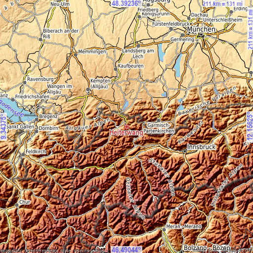 Topographic map of Heiterwang