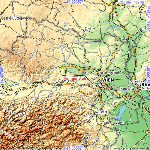 Topographic map of Heiligeneich