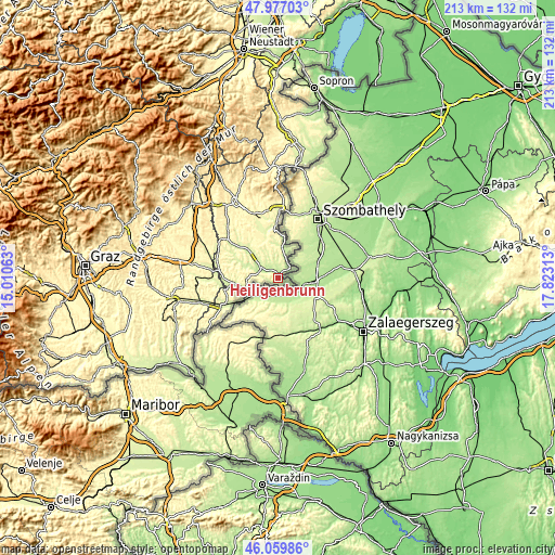 Topographic map of Heiligenbrunn