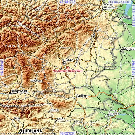 Topographic map of Hausmannstätten